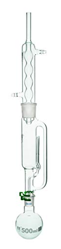 Soxhlet Extraction Apparatus - 200mL Extractor, 500mL Flask, Condenser - Borosilicate Glass - Eisco Labs