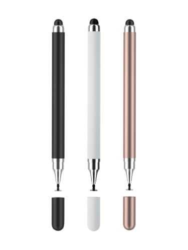 3 Pack Stylus Pens for Touch Screens 2 in 1 Universal High Sensitivity High Precision Tablets Pens for Smartphones Android Tablets and Other Touch Screens