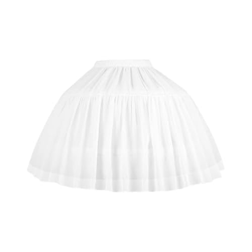 Hoop Skirt Petticoat,Girls Hoops Pannier Petticoat for Prom Girls Dress Cosplay White2