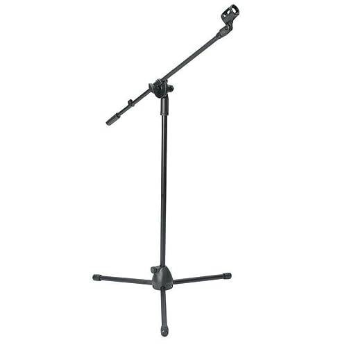 Youyijia Mic Stand Boom Microphone Stand Adjustable Straight Microphone Stands Collapsible Studio Holder with Tripod Telescoping Mic Clip for Musicians Party Stage 82-152cm