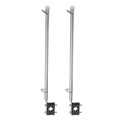 NOLITOY Support de Drapeau de Bateau en Acier Inoxydable Lot de 2 Pièces Montage sur Rail pour Yachts et Voiliers Mât de Pavillon Marin Amovible Accessoire Nautique pour Navigation et
