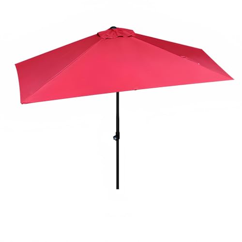 Demi-parasol manivelle 2,7 m pare-soleil résistant à l'eau pour balcon