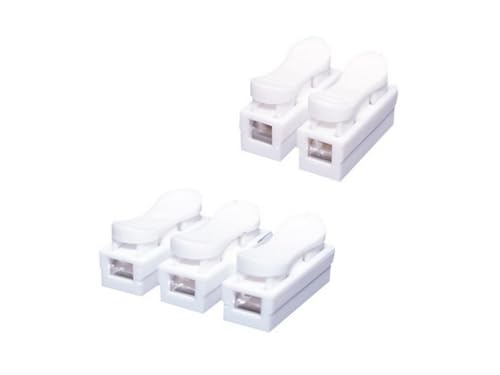 Regleta de conexión rápida Blanca, 3 contactos, Paquete de 10 pcs, Ideal para múltiples Dispositivos eléctricos y expansión de Tomas.