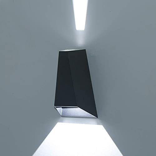 HLFVLITE Applique Murale Exterieur Aluminium Up/Down Eclairage Exterieur Intérieur, IP54 Étanche 6W Lampe Exterieur pour Jardin, Couloir, Cour, Patio, Escalier, Balcon, Terrasse, Garage Cover