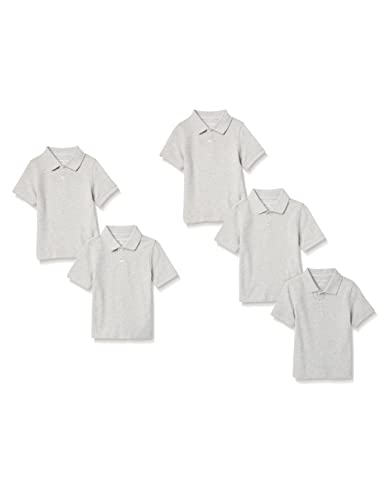 Image of Amazon Essentials Toddler Boys' School Uniform Short-Sleeve Pique Polo Shirts, Breathable Cotton, Button Closure, Multipacks