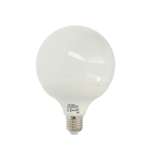 JANDEI, 270º Globe LED Bulb, G120, E27 Screw, 18W (Equivalent to 140W) Cold White Light 6000K