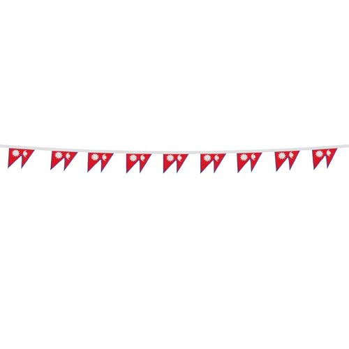 Image of AZ FLAG Nepal 6 meters BUNTING Flag 20 flags 9'' x 6'' - Nepalese STRING flags 15 x 21 cm