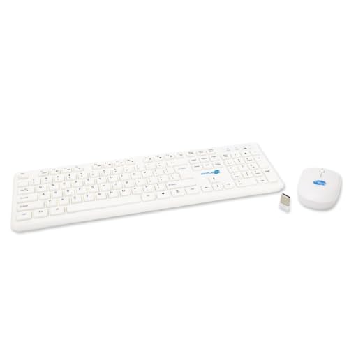 Teclado y ratón inalámbrico SIMPLETEK blanco con receptor USB y distribución QWERTY ES 4