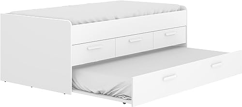 Mobelcenter, Cama Nido Compacta Infantil y Juvenil con Cajones Blanca. Medidas: Ancho: 194,5 cm. x Alto: 67,5 cm. x Fondo: 95 cm (1421) - imagen 4