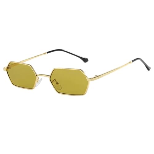 Lunettes de soleil Polygon punk en alliage de haute qualité et verres verts