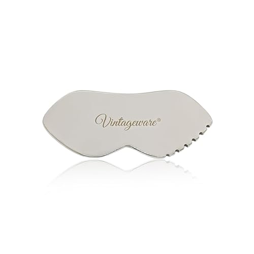 Vintageware® Stainless Steel Gua Sha Tool | Lip-Shaped Massage for Face, Neck & Body | Relieves Muscle Pain & Enhances Skin Tightening | Medical-Grade Soft Tissue Mobilization (Lip-Shape)