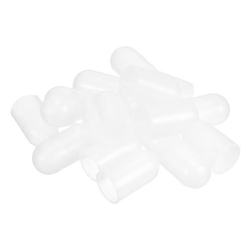 Image of uxcell 18Pcs Silicone End Caps, 18mm(23 /32 inch) ID 25mm(1 inch) Height Round Rubber Elastic Screw Thread Protectors Soft Flexible Screw Bolt Covers Caps for Metal Tube Rod Bolt, Clear