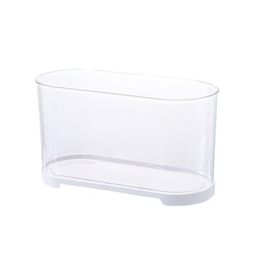 Maceteros para Pecera Acuario de Escritorio HD Transparente de acrílico pequeño, Acuario for Peces de Colores, Tanques de cría de Peces pequeños Decorativo(Blanco,32cm*14.4cm*16cm)