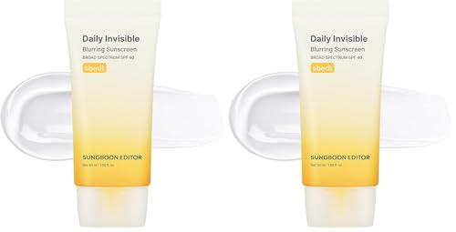 Image of SUNGBOON EDITOR Daily Invisible Blurring Sunscreen with Broad Spectrum SPF 40 Invisible Sunscreen for Face, Makeup Primer spf, 50ml, 1.69 fl.oz, Oil Free, Weightless (Pack of 2)