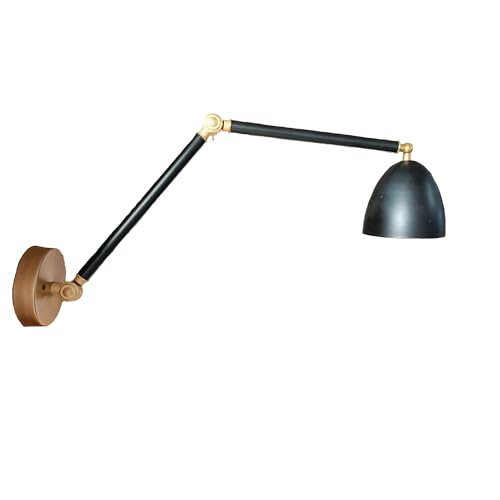 Image of GIG Handicrafts Lighting fixtures Mounted on the wall Study, Living Room, and Bedroom Industrial Sconce, E27 Base Antique wall lamp with Antique Swing Movement arm, Black