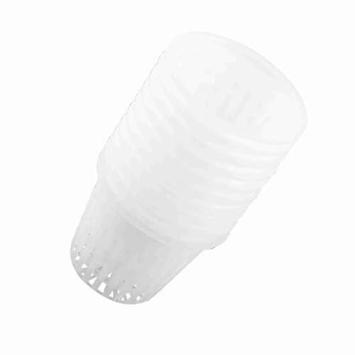 Agatige 10PCS Hydroponic Net Pots, Plastic Reusable Cultivation Planting Basket Orchid Pot Aquatic Plant Basket for Indoor or Outdoor Growing (White) - Image 6