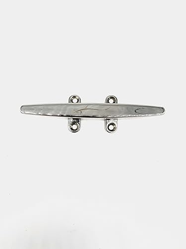 SARDiNE Boat Flat Cleat Open Base Boat Cleat, Dock Cleat All 316 Stainless Steel (2 Pack 8 in)