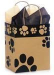 Bolsa de regalo de compras de 25 unidades - Paw Print Kraft - Cub