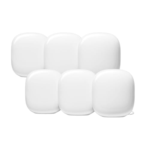 Image of Google Nest WiFi Pro - Wi-Fi 6E - Reliable Home Wi-Fi System with Fast Speed and Whole Home Coverage - Mesh Router - Non-Retail Packaging - 6 Pack - Snow