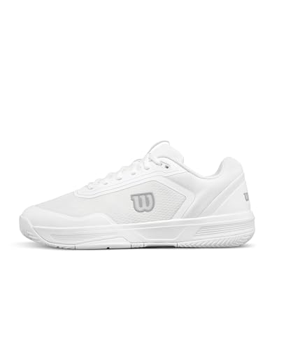 Wilson Courtglide Women's Tennis Shoes, Breezy Comfort, Reliable Grip, Shock Absorption, Fluid Motion, Colour: White/Silver, Size: 7