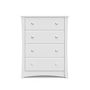Storkcraft Crescent 4 Drawer Chest (White) – GREENGUARD Gold Certified, Dresser For Nursery, 4 Drawer Dresser, Kids Dresser, Nursery Dresser Drawer Organizer, Chest of Drawers Storkcraft Crescent 4 Drawer Chest White–GREENGUARD Gold Certified Dresser For Nursery 4 Drawer Dresser Kids Dresser Nursery Dresser Drawer Organizer Chest of Drawers