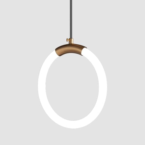 Lustre suspension LED dorée 3000K pour éclairer un couloir sombre