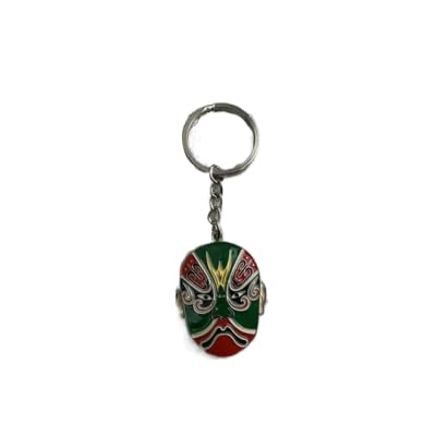 Individuelles LOGO Chinesische Peking-Oper Souvenir Metall Schlüsselanhänger Großhandel Veranstaltungen Geschenke Schlüsselanhänger for Frauen Männer/1036(Green With Gift Box (10 Pcs))