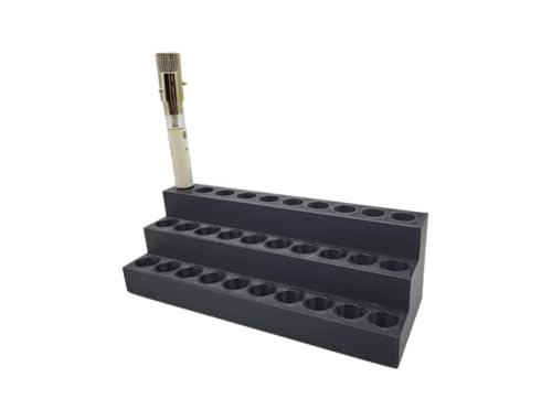 ScentB Holder for New Vials | Holds 30 Spray Bottles | Display ScentB Sprays | Bathroom Organization | Perfume and Cologne Organizer Display (No Logo, Black)