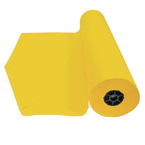 Colorations Dual Surface Paper Roll Classroom Supplies for Arts and Crafts Yellow (36