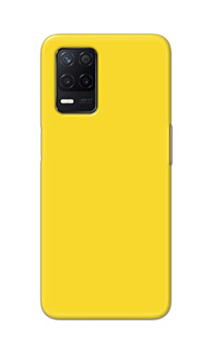 Image of Printed Hard Back Cover Case for Realme Narzo 30 5G Back Cover (Plain Yellow) -1803