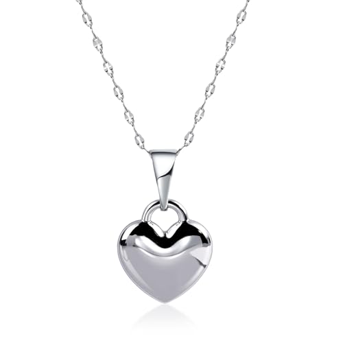 Dainty Silver Heart Necklaces for Women Sterling Silver Heart Pendant Necklace Hypoallergenic Women Jewelry Love Pendant