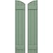 Ekena Millwork ARW101BE311X55TGH Americraft Three 2 Exterior Real Wood Joined Board-n-Batten Shutters w/Elliptical Top (Per Pair), 10 1/2"W x 55"H, Track Green