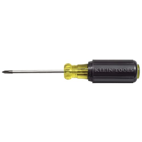 Klein Tools 603-3#1 Phillips Head Screwdriver, Made in USA, 3-Inch Round Shank and Cushion Grip Handle
