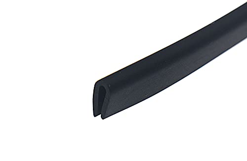 RESALET Edge Trim U Seal Black PVC Plastic U Channel Edge Protector Fits 1/16'' - 3/32'' Edge 10 Feet Length