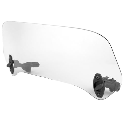 Cryfokt Motorcycle Windshield Extension Adjustable Clip On Motorbike Wind Deflector Clear Lens For Motorcycle Racing Bike Nearly Any Bike Transparent Small