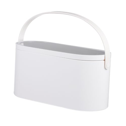 Ipetboom Travel Cosmetic Organizer Case Led Lighted Plastic Frame Mirror Rotatable Bracket Compact Makeup Storage