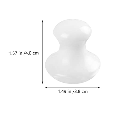 OSALADI 2 piezas de Gua Sha Tools masajeador facial de cuarzo, hongos, piedras de jade para salud, herramienta de masaje de raspado de hongos, para mujeres, spa, color blanco - imagen 2