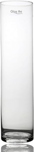 Glas Vase Deko-Vase Klarglas Zylinder gerade, 30-50cm hoch, Wohnzimmer (30x10cm)