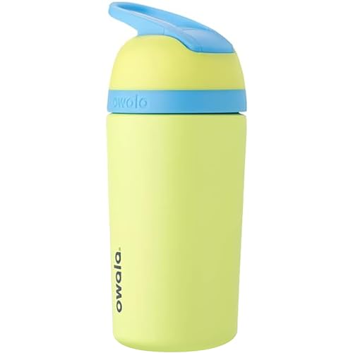 Image of Owala Kids Flip Insulated Stainless-Steel Water Bottle with Straw and Locking Lid, 14-Ounce, Light Green