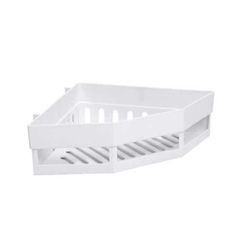 PRETYZOOM Estantería de Baño sin Taladro Soporte de Esquina Blanca Montada Pared Organizador de Repisas y Toalleros para Almacenamiento Práctico y Limpio