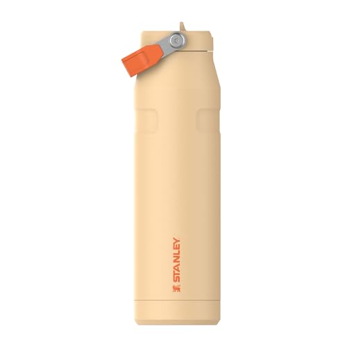 Image of Stanley 1913 Flip Straw Sports Water Bottle with Straw 1.06L - 15 Hours Cold - 4 Days Iced - Stainless Steel - BPA Free - Leak Resistant - Fits in Cup Holder - Dishwasher Safe - Orange Sherbet | 15 Hours Cold - 4 Days Iced - BPA-Free - Leak Resistant - Dishwasher Safe - Fits Cup Holder