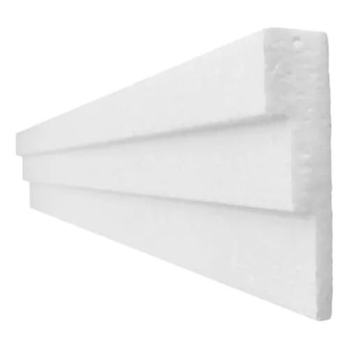 Moldura Roda Teto Isopor EPS Sanca Kit com 5 Metros 15 cm - Modelo KUAD3d15