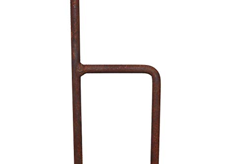 Foto von Hirsch Terracotta Regenmesser auf Stab aus Metall in Rost, stabil und robust, für den Garten, Niederschlagsmesser Regenmengenmesser