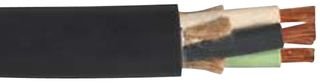 Multiconductor Unshielded Cable, Portable Cord SOOW, Black, 3 Conductor, 12 AWG, 250 ft, 76.2 m