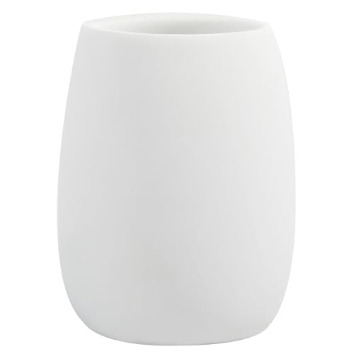 Spirella - Gobelet Sven Blanc en Polyrésine, Accessoire Pratique et Esthétique pour Votre Salle de Bain, Facile à Nettoyer et Particulièrement Résistant à l'Humidité