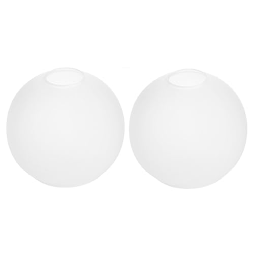 Image of 2 Pack Lamp Globe Glass Shade, White Frost Glassshade Covers Replacements for Light Fixtures, 1.65 Inch Fitter Globes Lampshades for Wall Sconces Chandelier Bath Vanity Lights Pendants