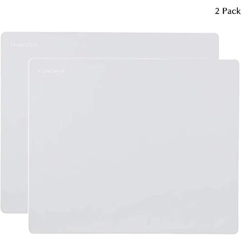 LONGFITE 2 Pack Large Placemats Silicone Place Mats for Kids Non-Slip Heat Resistant Table Desk Counter Top Protector Liner Mats (40x50cm Grey) Cover