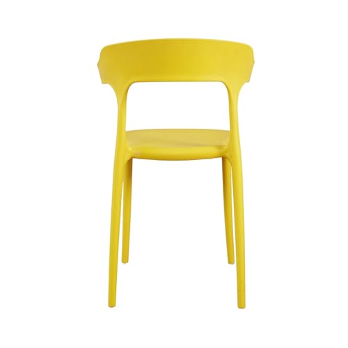 Image of Adhunika Furnitures Yellow Cafe Chair Set of 4 | 3 Year Warranty | 120KG Capacity | Full PP Plastic Stackable Chair | Dining Balcony Garden Cafe Restaurant Indoor Outdoor (Yellow, Set of 4)