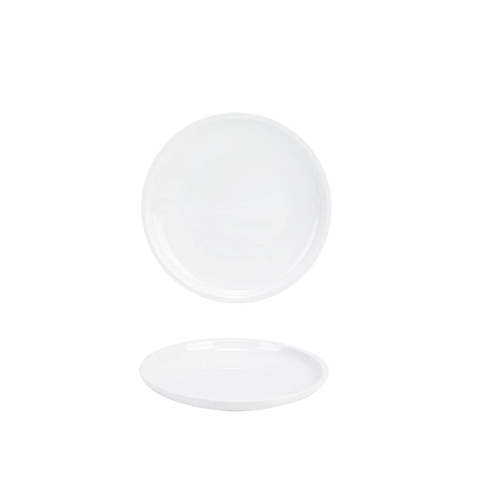 Piatto piano in melamina Piatti da dessert in plastica da 27,7 cm, leggero, resistente ai trucioli, ideale per lavastoviglie (bianco 7,95 pollici)