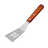 Adaamya® - Stainless Steel Spatula with Wooden Handle for Cooking | Cooking Turner/for Dosa| Slotted Fish Turner/Spatula, Cookware Item | Kitchen Utensil Items | Kitchen Server (24 cm, Pack of 1)